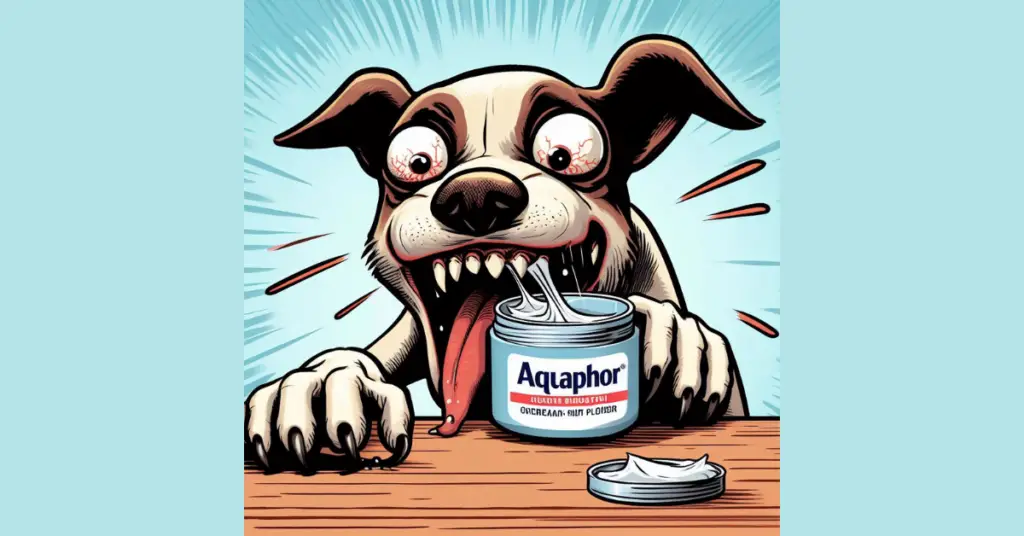 dog eating aquaphor