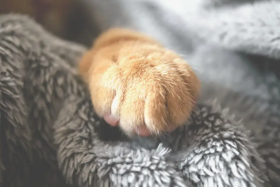 A close-up image of a dog's paw showing redness and irritation.
